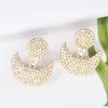 Stud Earrings S1830 Fashion Jewelry Moon Exaggerated Geometric Rhinstone Earrrings