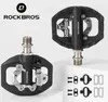 자전거 페달 Rockbros 자전거 잠금 페달 2 in 1 안티 슬립 나일론 MTB 플랫 클리트 플랫폼 Shimano SPD 액세서리 230621