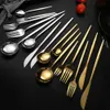 Portugal Style Stainless Steel Flatware Knife Fork Spoon Silverware Gold Cutlery Tableware Set