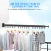 Hangers Racks Folding Clothes Hanger Wall Mount Retractable Cloth Drying Rack Indoor Outdoor Space Saving Home Laundry Clothesline Dropship 230621