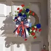 Lampadario Crystal Heart Rose Wreath Independence Day Ghirlande di fiori decorano la porta del soggiorno per accogliere gli ospiti