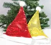 Novos chapéus de Natal Natal Cosplay Papai Noel Chapéus Adultos Presentes de Natal Caps Lantejoulas Boné de Natal 70pcs