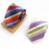 Bow Ties 8cm Men Neck Fashion Multicolor Pink Green Red BlackStriped Necktie Gravata Slim Tie Classic Business Wedding For