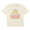 Rhude Shi Designer T Shis Mens Shos Women Graphic Tees Patterms Tops Summer Sho Sleeve Tshi Hip Hop Letter Graffiti Print loose shis rhude因果関係793