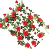 Artificial Flowers 2.45M Long Silk Rose Flower Ivy Vine Leaf Garland Wedding Party Home Decoration Wreath Wedding Favors