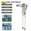 Varas giratórias Suporte para vara de pescar dobrável automático com mola dupla para vara de pescar suporte antiferrugem para peixe 230621