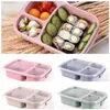 Lunch box eco friendly Wheat straw school bowls fast food seperated lunch boxex food grade PP lunch boxes student portable bento box LXL264