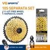 Bisiklet Freewheels Chainwheels VG Sports Ultralight 8 9 10 11 Hızlı Kaset 8V 9V 10V 11V MTB Dağ Ayrı Freewheel Bisiklet Zinciri Aracı Seti 230621