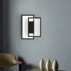 Wall Lamp Nordic Modern Black Line Square Lamps Study Aisle Bedroom Living Room Background Lights Balcony Led Deco Fixtures