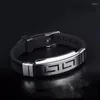 Chain Link Bracelets Explosion Models Fashion Wristband Men Bangles Rubber Stainless Steel Punk Silicone Black Women Rope Trendy