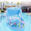 Giocattolo di inflazione dell'aria 1pc Dinosaur Canopy Baby Boat Anello di nuoto per bambini Sedile gonfiabile per acqua Galleggiante Beach Party Pool Toys 230621