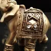 Decorative Objects Figurines 2pcs Feng Shui resin elephant Figurines Lucky Golden elephant Statues Wealth Figurine Crafts Living room Ornaments 230621