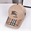 Merk Ontwerpers hoeden Vrouw Cap klassieke plaid Baseball Zonnehoeden Man canvas Caps borduren Letter B streep zonnescherm sport pet Zonnehoed Emmer hoed