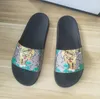 Designer Men Women Sandals Snake Print Slide Summer Flat Sandal Slipper Rubber Slides Sandal Floral Brocade Size 35-45