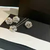 2021 Trend Famous Brand Pure 925 Sterling Silver Smyckesuppsättningar för kvinnor Luxury Camellia Halsband Blommor örhängen Ringar