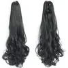 Hair pieces Synthetic Long Body Wavy Drawstring tail for Women Wave Clip in Hairpiece Black Fake 230621