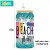 USA /CA Stock 16oz Sublimation Glass Mugs Blanks Cup with Bamboo Wid and Straw Frosted Beer Can Classe Tumbler Mason Jar 0622