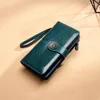 Wallets Fashion Retro Women Clutch Leather Wallet Female Long Zipper Purse Strap Money Bag For Iphone Carteira