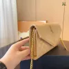 Borsa a tracolla a busta da donna di design a tracolla classica nera classica a strisce diagonali trapuntata con catene borsa da donna in vera pelle firmata