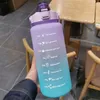 Waterflessen 2 Liter Fles Motiverend Drinken Sport Met Tijd Marker Draagbare Herbruikbare Plastic Bekers 230621