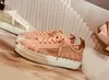 Desinger LAURENs Tênis Renda rosa branco Sapatos Femininos Lona Sapatos Casuais Mesh Tênis Baixo Estampado Tênis Plano Bordado Tênis Plataforma