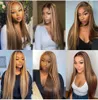 Lace s Hoogtepunt Lijmloos echt haar Ombre Blond Gekleurd Bone Straight13x4 Hd Front Voor Vrouwen Pre Geplukt Klaar om te dragen 230621