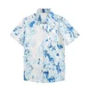 디자이너 셔츠 남성 버튼 업 셔츠 프린트 셔츠 하와이 꽃 캐주얼 셔츠 남자 짧은 슬리브 드레스 하와이 티셔츠