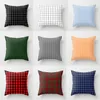 New Fashion Home Textiles Polyester Lattice Pillow Cover for Automobile Sofa Pillowcase Office Cushion Cover 4903