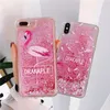 Glitzernde Treibsand-Telefonhülle, Blumen-Flüssigkeitsfluss, rückseitige Abdeckung, Flamingo, Einhorn, Delfin, Wasser-Bling-Schutz für iPhone 14 13 12 11 pro max X Xs XR Xs max 7 8 7P 8P