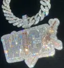 Pendentif fin personnalisé en argent 925, diamant Vvs, Baguette Moissanite, lettre glacée, bijoux, collier pendentif