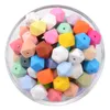 Baby Teethers Toys LOFCA10pcs 14mm Mini Hexagon silicone beads Teether BPA Free DIY Necklace Pacifier Chain Teething Care Infant 230621