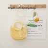 Evening Bags Cute yellow bow straw woven bag 2022 new candy color woven bag women's messenger seaside holiday beach bag