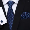 Pajaritas Corbata de boda para el lugar de trabajo para hombre Jacquard Pañuelo Gemelos Conjunto Corbata Camisa Accesorios Rojo oscuro Día del año