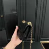 Luxurys kanal çantası tasarımcı çantaları çanta çift altın top mini kırmızı zarf çanta çantası moda doku deri çok fonksiyonlu taşınabilir omuz crossbody çanta