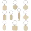 프로모션 수공예 파티 파티 선호 기념품 평범한 DIY Blank Beech Wood 펜던트 키 체인 키 체인 Key Ring JN22