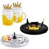 Autres fournitures de fête d'événement Piscine Bière Fruits Vin rouge PVC Porte-gobelet gonflable Flotteur poreux Décors d'été 230621