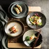 Gerechten Borden Japanse Eivormige Keramische Schotel Thuis Dineren Bord Creatief Buffet Restaurant Kant Retro Speciaal gevormd Servies 7 Inch