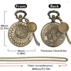 Montres de poche Bronze Boussole Géométrie Prague Conception Astronomique Montre À Quartz Art Dessin Collier Horloge Pendentif Avec Accessoire