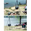 Camp Kitchen Outdoor Camping Compire Pertable Triangle Support For -Fire Hanging Pot Outdoor Campfire Swieware Pricnic Procing Grill Tool 230621