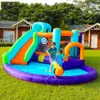 Water Park Inflatable Slide Jumping Castle Bounce House with Blower Ball Dart Splashing Gun Toddler Bouncy House Jumper for Kids Indoor Outdoor Play Fun Small Toys