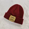 Beanie Skull Caps Fashion Trend Letter Label Thicken Winter Warm Knit Hat For Woman Man Red Grey White Black Hats Cap 230621