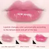 Lip Gloss Peach Pink Color Crystal Temperature Change Lipstick Girl Moisturizing Long Lasting Makeup Care Repair