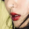 1 Pc Mode Punk Stil Gefälschte Lippe Piercing Nasenring Körper Zubehör für Sexy Frauen Männer