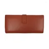 Wallets Fashion Casual Cowhide Tri Fold Long Wallet Clutch For Women Soft Genuine Cow Leather Purse Ladies Organizer Pouch