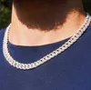 Argent massif 925 personnalisé glacé 9 mm de large ensemble 5a Cz collier de diamants chaîne à maillons cubains