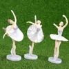 Dekoracje ogrodowe 3PCS Balerina Statua Pulpit Ozdób Figurine Ozdoby Figurki Miniatury tańczące dziewczęta