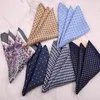 Strikbanden nieuwigheid mode geometrisch patroon print 33 33cm polyester zakdoek pochet square voor man vrouw casual accessoires