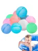 Sand Play Water Fun 15pcs Reusable Outdoors Self locking Happy Beach Toys Kids Bombs Pool Fast Filling Summer Colorful Silicone 230621