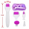 Ansikte massager 6 i 1 Derma Roller Microneedle Kit för kropp 5 Bytesbara huvuden Home Skincare Cosmetic Non Invasive Micro Needle 230621