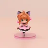 Decorative Objects Figurines 8Pcs Card Captor Q Version Doll Figure Model Anime Figures Pvc Toy Cartoon Cake Models Ornaments Gifts 230621